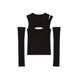 カットアウトウォーマートップ/0 5 cut out warmer top - BLACK