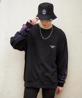 ファイヤーパターン袖プリントトレーナー/スウェット/FIRE PATTERN SWEATSHIRT (4580960993398)