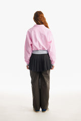 ドゥードゥルチェリークロップウィンドブレーカー／DOODLE CHERRY CROP WINDBREAKER [PINK]