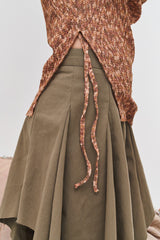 クーププリーツアンバランスドスカート / Coupe pleats unbalanced sk (2 colors)