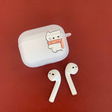 ホワイト - マフラー Somecat AirPods ケース_マット