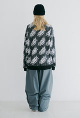 ファンスクリブリングオールオーバークルーネック / BSR2223FWPO079 FUN SCIBBLING ALL OVER CREWNECK BLACK