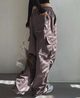 (UNISEX) ハイシャーリングカーゴパンツ