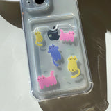 Colorful Color Cat Card Storage Phone Case