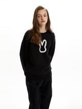 MOON BUNNY SWEATER BLACK (6586530529398)