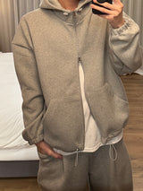 Unisex high neck hood zip-up