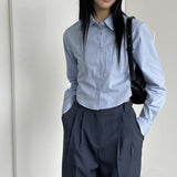 [MADE] Sini ベーシック クロップ ローリング シャツ/Sini Basic Crop Rolling Shirt