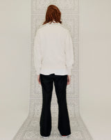 HALF ZIP UP PUNCHING RHOMBUS SWEATER IVORY (6691448455286)