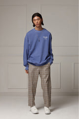 Pigment washed crewneck - Blue (4622121795702)