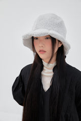 플라워벨햇 화이트 앤 그레이 / Flower bell hat_white and grey (6656023462006)