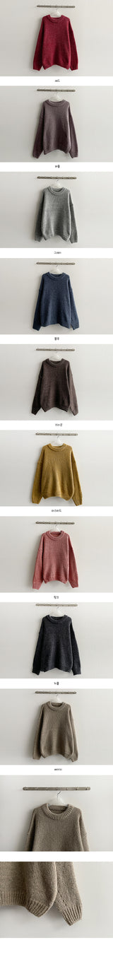 Songi Thick Warm Punching Round Knitwear