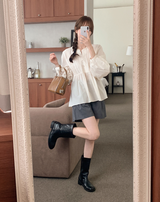 ツーピンタックハーフスラックス