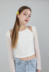 レースホルターネックTシャツ / Lace Halterneck T-shirt