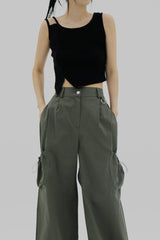 アンバランススリーブレス/Unbalanced sleeveless (3color)