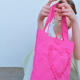 フリルハートミニバッグ / FRILL HEART MINI BAG, FUSCIA