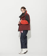 OVERSIZED PADDING BLOCK  JUMPER _ BURGUNDY+ORANGE (6636672286838)
