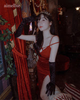 ローズシャンデリアピアス / Red Rose Chandelier Piercing