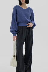 ウールバルーンVネックニット / Wool balloon V-neck knit (5color)
