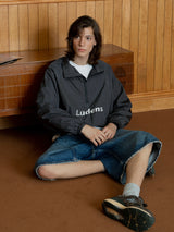 Half zip Windbreaker_Charcoal