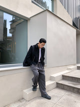 シルキーワイドバンディングスラックス/Silky wide banding slacks 2color