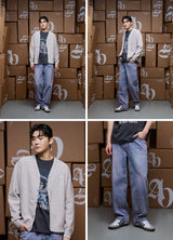 [24SS] シンボルロゴリベットテリーカーディガンGREY