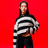 0 2 Lambs Wool Crop Stripe Knit - WHITE (6626815574134)