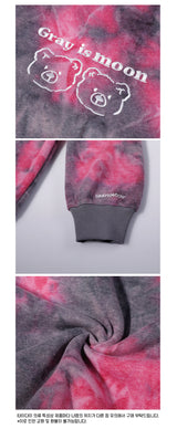 [tiedye] doublebear Sweatshirt - Pink (6636675793014)