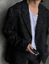Pleddy Fringe Check Blazer (2color)