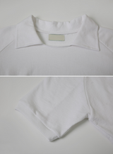 刺繍レタリング襟スウェットTシャツ (3color) (6698383999094)