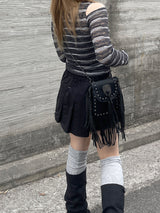 エスニックショルダースリットストライプTシャツ / Ethnic Shoulder Slit Stripe Tee