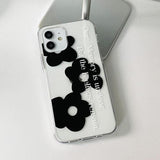 フラワーフォアMブラックフォーンケース / Flower for M black phone case