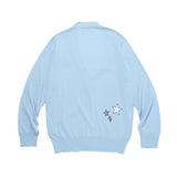 カシミアストラクチャーニッティングカーディガン/CASHMERE STRUCTURE KNITTING CARDIGAN-SKY