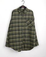 Gaten brushed check long-sleeved shirt