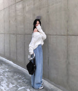 [BELLIDE MADE] Soft velvet velvet sweatshirt Wide pants