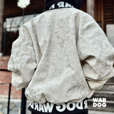 Faux Leather Military Bomber Jacket