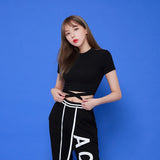 XストリングクロップドTシャツ / TOP(4653) X-string cropped tee