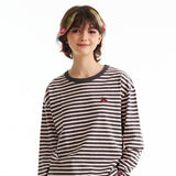 チェリーストライプロングスリーブTシャツ／CHERRY STRIPE LONG SLEEVE T-SHIRT [BLACK]