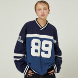 Blockcore nylon V neck sweatshirt