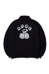 Cherry Bear Half Zipup Crewneck_Black (6684837216374)
