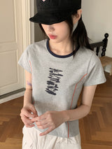 レタリング 半袖 プリント レタリング Tシャツ・カットソー