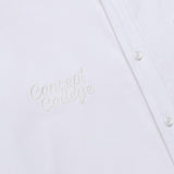 Cパッチユニセックス半袖オクスフォードシャツ / C Patch Short-Sleeved Unisex White Oxford Shirt