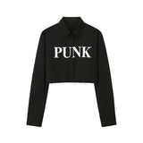 パンククロップシャツ/0 1 punk crop shirt - BLACK