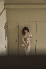 アンバランスニットドレス/UNBALANCED KNIT DRESS_OATMEAL