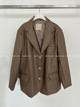 leather oversized-fit blazer jacket