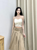 ベターラップアンバランスロングプリーツスカ－ト/797. Better wrap unbal long pleats sk (2color)