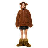0 5 Punk Bear Fleece Jacket - BROWN (6626827894902)
