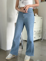 ブロックデニムパンツ / Block Medium Blue Denim