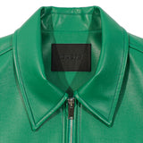 SINGLE LEATHER JACKET GREEN