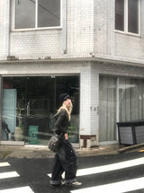 ストライプ2wayクロップフードジップアップ