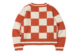 チェッカーボードテリーカーディガン/CHECKER BOARD TERRY CARDIGAN_ORANGE